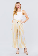 Load image into Gallery viewer, Straight Neck Waist Belted Stripe Long Jumpsuit freeshipping - Quail Creek
