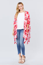 Load image into Gallery viewer, Slide Slit Print Kimono Cardigan freeshipping - Quail Creek
