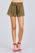 Load image into Gallery viewer, Paper Bag W/bow Tie Short Linen Pants freeshipping - Quail Creek
