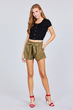 Load image into Gallery viewer, Paper Bag W/bow Tie Short Linen Pants freeshipping - Quail Creek
