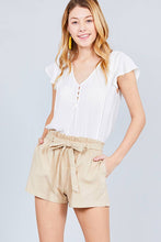 Load image into Gallery viewer, Paper Bag W/bow Tie Short Linen Pants freeshipping - Quail Creek
