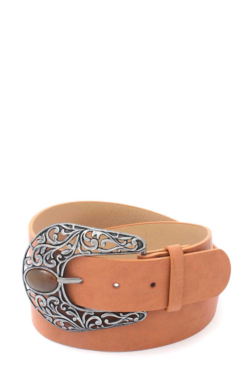 Cut Out Filiree Metal Buckle Pu Leather Belt freeshipping - Quail Creek