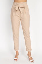 Load image into Gallery viewer, Belted Linen Paper Bag Pants freeshipping - Quail Creek
