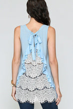 Load image into Gallery viewer, Sleeveless Back Lace Ruffle Detail Tank Top freeshipping - Quail Creek
