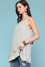 Load image into Gallery viewer, Sleeveless Back Lace Ruffle Detail Tank Top freeshipping - Quail Creek
