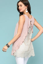 Load image into Gallery viewer, Sleeveless Back Lace Ruffle Detail Tank Top freeshipping - Quail Creek
