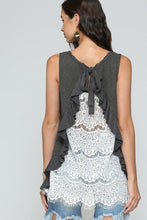 Load image into Gallery viewer, Sleeveless Back Lace Ruffle Detail Tank Top freeshipping - Quail Creek
