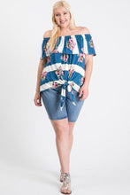 Load image into Gallery viewer, Off Shoulder Ruffled Front Tie Top freeshipping - Quail Creek
