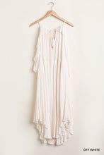 Load image into Gallery viewer, Ruffled Cold Shoulder Maxi Dress With Front Tassel Tie freeshipping - Quail Creek
