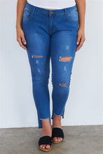 Load image into Gallery viewer, Plus Size Medium Blue Ripped Pants freeshipping - Quail Creek
