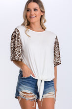 Load image into Gallery viewer, Contrast Leopard Print And Solid Top freeshipping - Quail Creek
