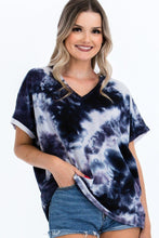 Load image into Gallery viewer, Tie-dye Top Featured In A V-neckline And Cuff Sort Sleeves freeshipping - Quail Creek
