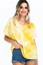 Load image into Gallery viewer, Tie-dye Top Featured In A V-neckline And Cuff Sort Sleeves freeshipping - Quail Creek
