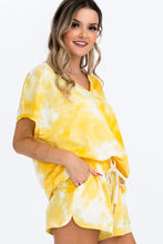 Load image into Gallery viewer, Tie-dye Top Featured In A V-neckline And Cuff Sort Sleeves freeshipping - Quail Creek
