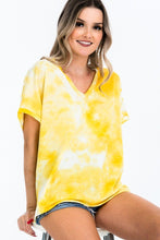 Load image into Gallery viewer, Tie-dye Top Featured In A V-neckline And Cuff Sort Sleeves freeshipping - Quail Creek
