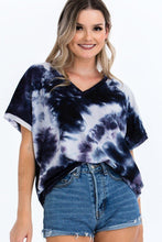 Load image into Gallery viewer, Tie-dye Top Featured In A V-neckline And Cuff Sort Sleeves freeshipping - Quail Creek
