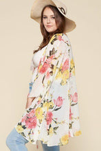 Load image into Gallery viewer, Plus Size Floral Printed Oversize Flowy And Airy Kimono With Dramatic Bell Sleeves freeshipping - Quail Creek
