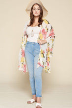 Load image into Gallery viewer, Plus Size Floral Printed Oversize Flowy And Airy Kimono With Dramatic Bell Sleeves freeshipping - Quail Creek
