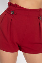 Load image into Gallery viewer, Button Tab High Rise Paperbag Shorts freeshipping - Quail Creek
