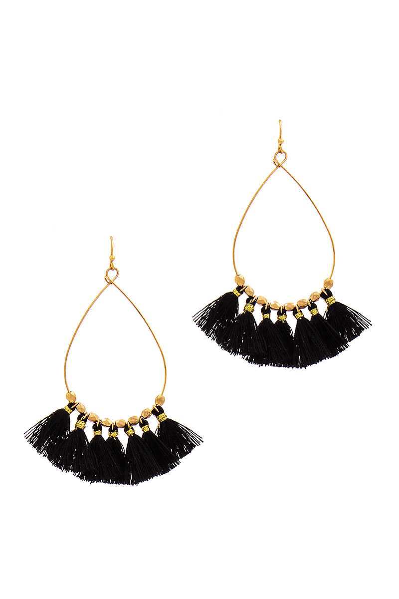 Fashion 7 Mini Tassel Tear Drop Wire Earring freeshipping - Quail Creek