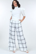 Load image into Gallery viewer, High Waist Plaid Print Wide Leg Pants freeshipping - Quail Creek
