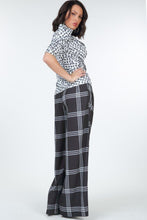 Load image into Gallery viewer, High Waist Plaid Print Wide Leg Pants freeshipping - Quail Creek
