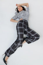 Load image into Gallery viewer, High Waist Plaid Print Wide Leg Pants freeshipping - Quail Creek
