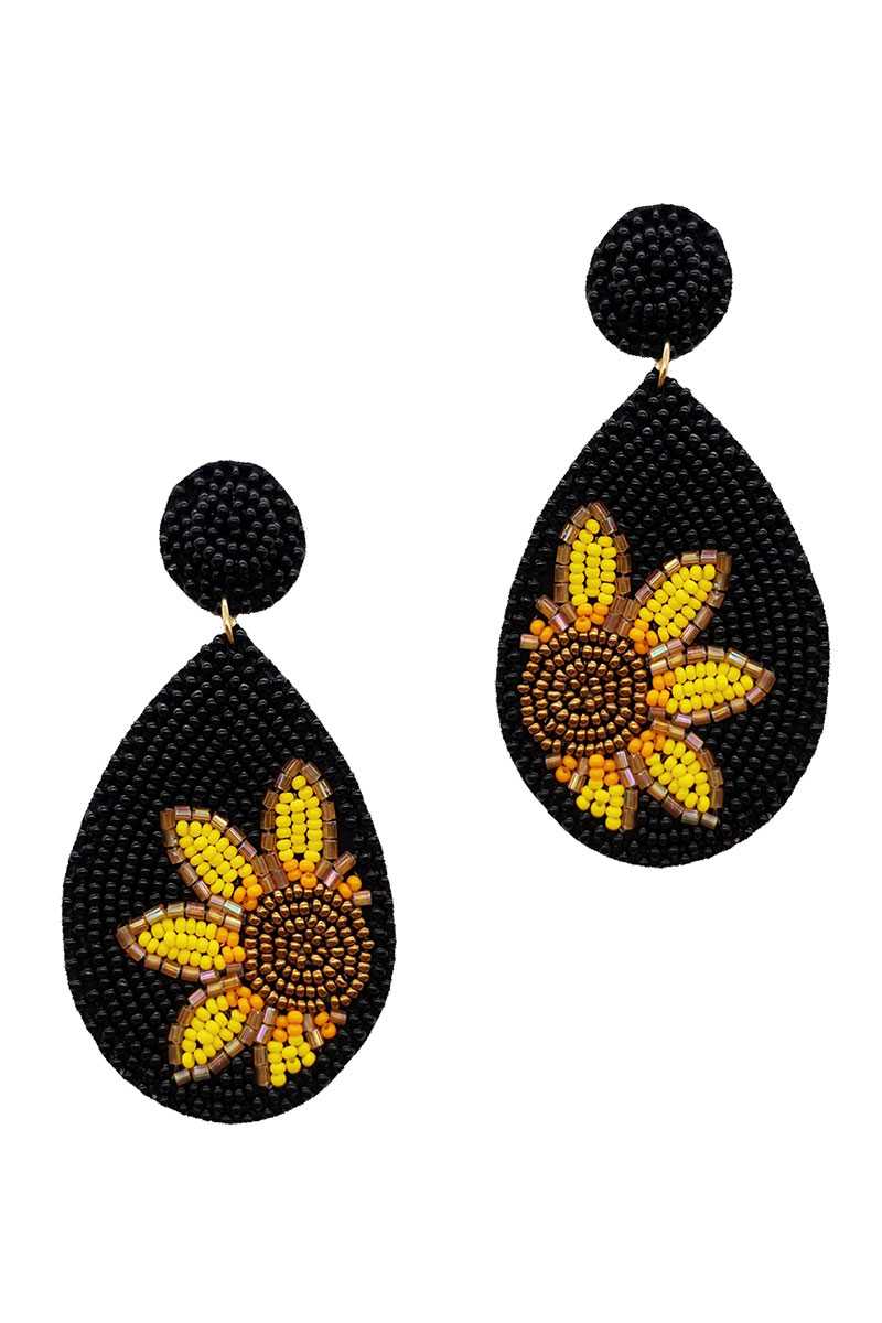 Trendy Seed Bead Tear Drop Flower Earring freeshipping - Quail Creek