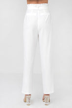 Load image into Gallery viewer, A Solid Pant Featuring Paperbag Waist With Rattan Buckle Belt freeshipping - Quail Creek
