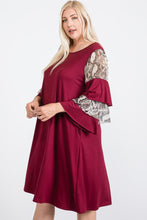 Load image into Gallery viewer, Mixed Ruffle Sleeve With Hidden Pocket A Line Dress freeshipping - Quail Creek
