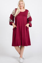 Load image into Gallery viewer, Mixed Ruffle Sleeve With Hidden Pocket A Line Dress freeshipping - Quail Creek
