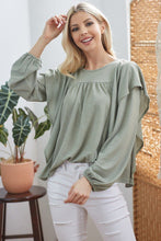 Load image into Gallery viewer, Draped Ruffle Longsleeve Top freeshipping - Quail Creek
