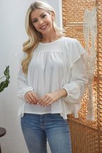 Load image into Gallery viewer, Draped Ruffle Longsleeve Top freeshipping - Quail Creek
