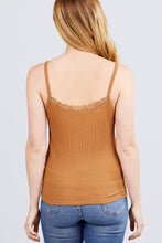 Load image into Gallery viewer, Lace Trim Rib Cami Knit Top freeshipping - Quail Creek
