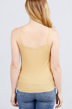 Load image into Gallery viewer, Lace Trim Rib Cami Knit Top freeshipping - Quail Creek
