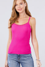 Load image into Gallery viewer, Lace Trim Rib Cami Knit Top freeshipping - Quail Creek
