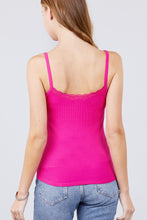 Load image into Gallery viewer, Lace Trim Rib Cami Knit Top freeshipping - Quail Creek
