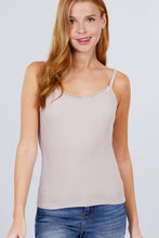 Load image into Gallery viewer, Lace Trim Rib Cami Knit Top freeshipping - Quail Creek
