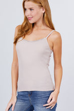 Load image into Gallery viewer, Lace Trim Rib Cami Knit Top freeshipping - Quail Creek
