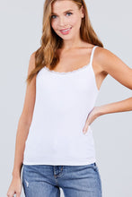 Load image into Gallery viewer, Lace Trim Rib Cami Knit Top freeshipping - Quail Creek
