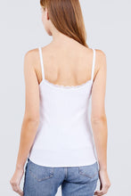 Load image into Gallery viewer, Lace Trim Rib Cami Knit Top freeshipping - Quail Creek
