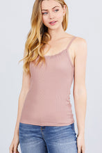 Load image into Gallery viewer, Lace Trim Rib Cami Knit Top freeshipping - Quail Creek
