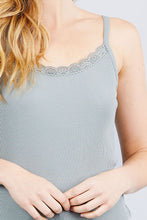 Load image into Gallery viewer, Lace Trim Rib Cami Knit Top freeshipping - Quail Creek
