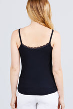 Load image into Gallery viewer, Lace Trim Rib Cami Knit Top freeshipping - Quail Creek
