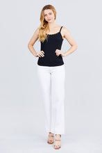 Load image into Gallery viewer, Lace Trim Rib Cami Knit Top freeshipping - Quail Creek
