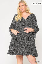 Load image into Gallery viewer, Dot Print Tiered Ruffle Sleeve Dress With Pockets freeshipping - Quail Creek
