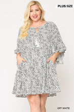 Load image into Gallery viewer, Dot Print Tiered Ruffle Sleeve Dress With Pockets freeshipping - Quail Creek
