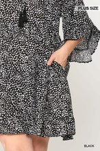 Load image into Gallery viewer, Dot Print Tiered Ruffle Sleeve Dress With Pockets freeshipping - Quail Creek
