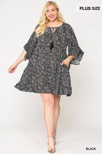 Load image into Gallery viewer, Dot Print Tiered Ruffle Sleeve Dress With Pockets freeshipping - Quail Creek
