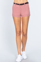 Load image into Gallery viewer, Twill Belted Short Pants freeshipping - Quail Creek
